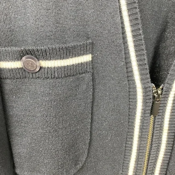 Chanel Uniform Long Preppy Cardigan in Navy Blue - Picture 3 of 7